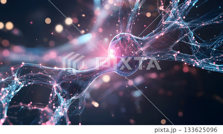 AI-inspired network background showing connections and nodes. 133625096