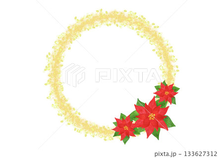 クリスマスネオンフレーム ポインセチア 水彩風 イラスト 飾り枠 年賀状 カード 背景素材 クリスマスネオンフレーム ポインセチア 水彩風 イラスト 飾り枠 年賀状 カード 背景素材 133627312