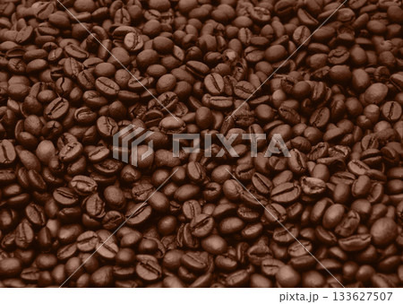 Coffee beans top view background Coffee beans top view background 133627507