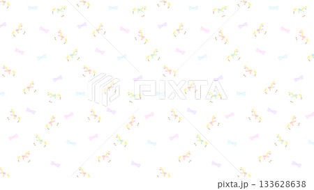リボンと木馬のファンシーパターン背景 透過 リボンと木馬のファンシーパターン背景 透過 133628638