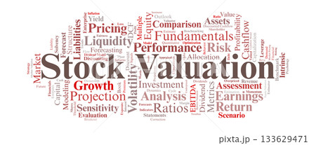 Stock Valuation Word Cloud. Core Terms for Intrinsic Value, Pricing Models, and Analysis Stock Valuation Word Cloud. Core Terms for Intrinsic Value, Pricing Models, and Analysis 133629471