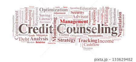 Credit Counseling Word Cloud. Essential Terms for Debt Management and Financial Planning 133629482