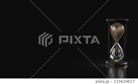 Elegant Hourglass Time Passing Minimal Concept 3d rendering. 133629617