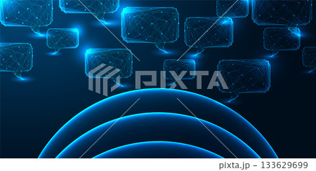 Digital connectivity and wireless communication network with chat bubbles vector concept 133629699