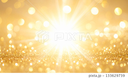 金色の輝きが広がるゴージャスな光の背景 133629739