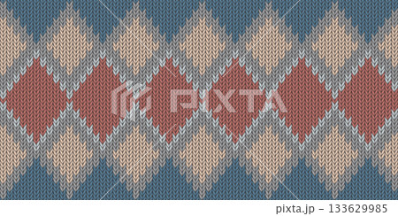 Diamond knitted seamless pattern retro style  background 133629985