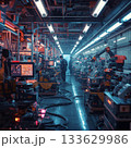 AIとロボットにより自動化された工場 133629986