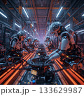 AIとロボットにより自動化された工場 133629987