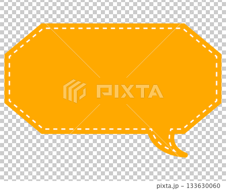 Simple color speech bubble, elongated cloud shape 133630060