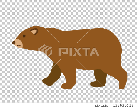 歩く熊をイメージしたイラスト 歩く熊をイメージしたイラスト 133630513