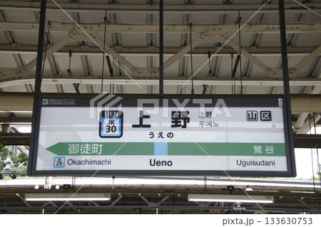 ［JK30］上野駅／南行（JR京浜東北線：駅名標） 133630753