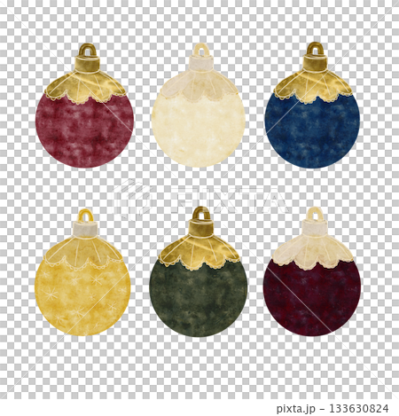 Christmas tree colorful textured ornaments with golden top watercolor set isolated on white. Perfect for wrapping paper, cards, Christmas, new year, invitations, stickers, textile, posters design Christmas tree colorful textured ornaments with golden top watercolor set isolated on white. Perfect for wrapping paper, cards, Christmas, new year, invitations, stickers, textile, posters design 133630824