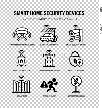 Crime prevention and security related icon set 133630835