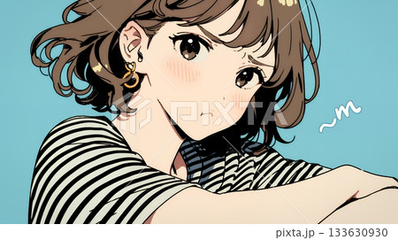 「ふん！」という表情でそっぽを向いている若い女性