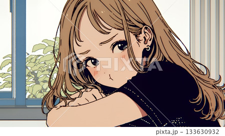 「ふん！」という表情でそっぽを向いている若い女性