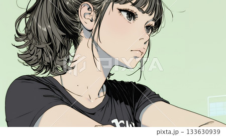 「ふん！」という表情でそっぽを向いている若い女性