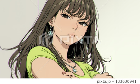 「ふん！」という表情でそっぽを向いている若い女性