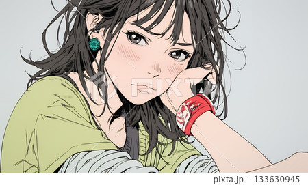 「ふん！」という表情でそっぽを向いている若い女性