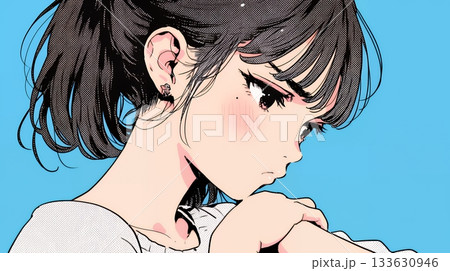 「ふん！」という表情でそっぽを向いている若い女性