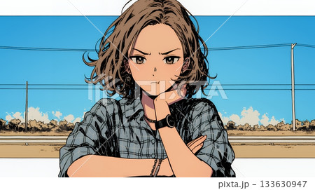 「ふん！」という表情でそっぽを向いている若い女性