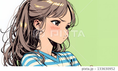 「ふん！」という表情でそっぽを向いている若い女性