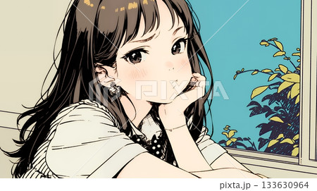 「ふん！」という表情でそっぽを向いている制服を着た女子高生