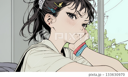 「ふん!」という表情でそっぽを向いている制服を着た女子高生 「ふん!」という表情でそっぽを向いている制服を着た女子高生 133630970