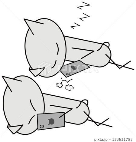 スマホに依存する猫 133631785