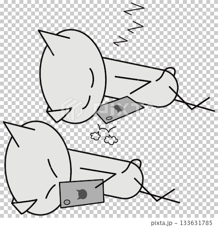 スマホに依存する猫 133631785