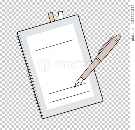 Ring notebook and pen line icon: Schedule/Memo (dull color) Ring notebook and pen line icon: Schedule/Memo (dull color) 133631853