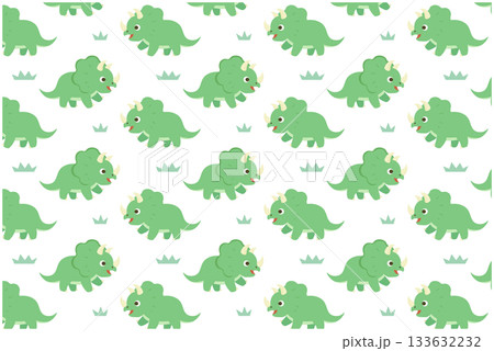 トリケラトプスと草原 パターン壁紙 トリケラトプスと草原 パターン壁紙 133632232