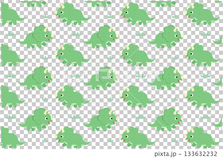 トリケラトプスと草原 パターン壁紙 トリケラトプスと草原 パターン壁紙 133632232