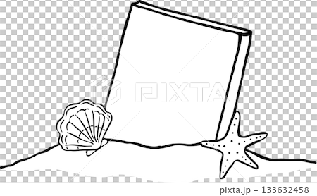 Summer Reading Bookish Outline Book on Beach Cartoon Hand Drawn Summer Reading Bookish Outline Book on Beach Cartoon Hand Drawn 133632458