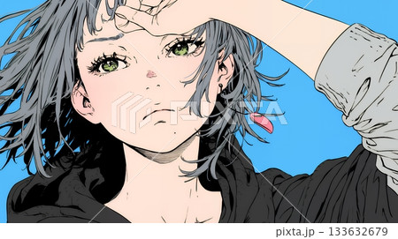 額に手を当てて「困ったな」ポーズをしている若い女性