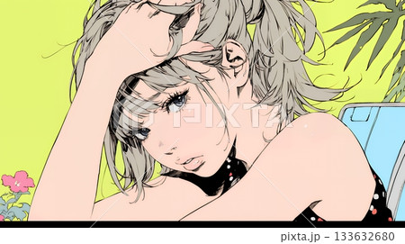 額に手を当てて「困ったな」ポーズをしている若い女性