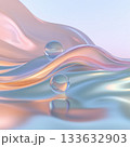 Smooth waves of pastel colors with transparent bubbles create serene atmosphere, promoting relaxation and mental well being 133632903