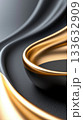 Sleek wavy lines transition in rhythmic cycles, creating calming energy. interplay of gold and black adds elegance and depth to composition 133632909