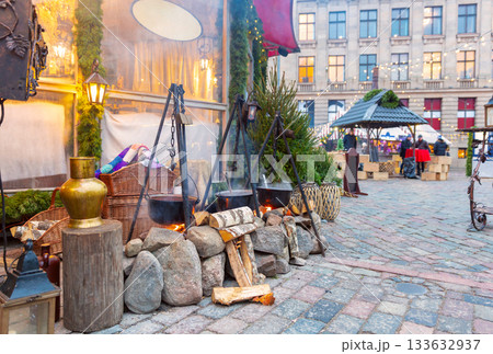 Christmas Market Cooking Area in Riga, Latvia Christmas Market Cooking Area in Riga, Latvia 133632937