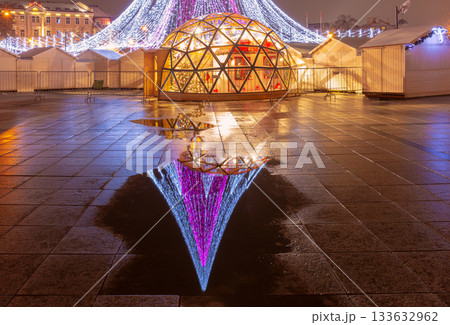 Christmas Market Dome in Vilnius, Lithuania 133632962