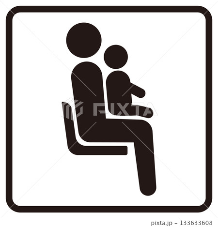 優先席　子供連れ　イラスト 133633608