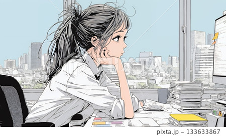 迷いに囚われ、決断できないビジネスウーマン