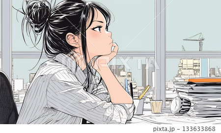 迷いに囚われ、決断できないビジネスウーマン