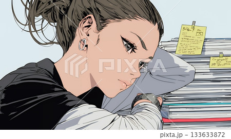 迷いに囚われ、決断できないビジネスウーマン