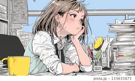 迷いに囚われ、決断できないビジネスウーマン