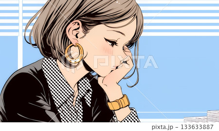 迷いに囚われ、決断できないビジネスウーマン