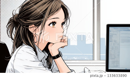 迷いに囚われ、決断できないビジネスウーマン