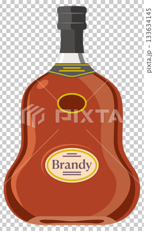 瓶中白蘭地酒瓶的插圖 133634145