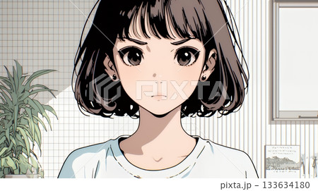 怯えた表情の若い女性