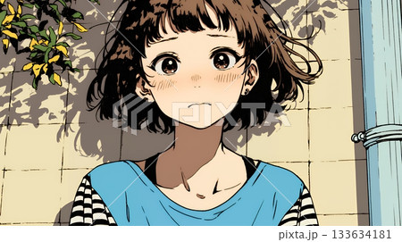 怯えた表情の若い女性