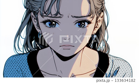 怯えた表情の若い女性